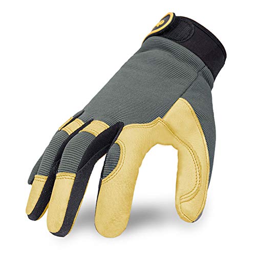 Product Cover Intra-FIT General Work Gloves, Genuine Deerskin Construction Gloves,Soft, Improved Dexterity, Durable, Excellent for Labor protection, Mechanical, Construction, Automobile, Agriculture