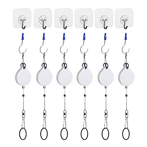 Product Cover KIWI design 6 Packs Retracable VR Cable Management | Ceiling Suspension System Compitable with Vive/Vive Pro Virtual Reality/Oculus Rift/Playstation VR/Microsoft MR VR Accessories (White)