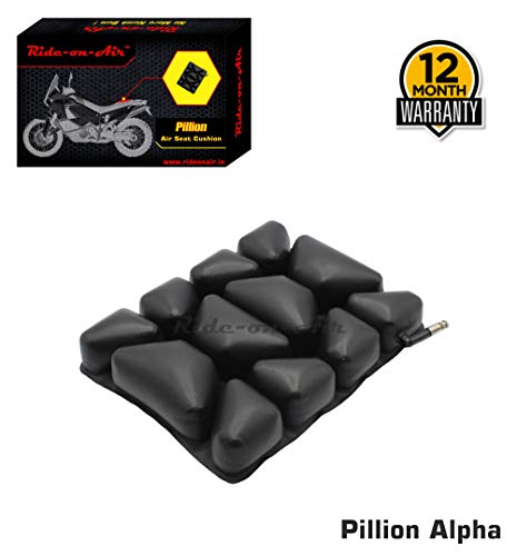 Product Cover Ride-on-Air - Pillion - Alpha - Motorcycle Air Seat Cushion - 1 Year Warranty & Lifetime Repair Support