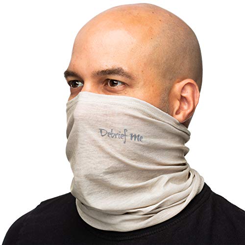 Product Cover Debrief Me Anti Slip Welded Edge Lightweight Breathable Neck Gaiter Mask for Face Protection from Sun Dust, Germ -Neck Balaclava Face Bandana Sport Scarf for Hiking Running Fishing (Sand)