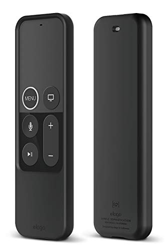 Product Cover elago R2 Slim Case Compatible with Apple TV Siri Remote 4K / 4th Generation (Black) - Anti-Slip, Slim Fit, Durable Material, Scratch-Free Silicone, Shock Absorption