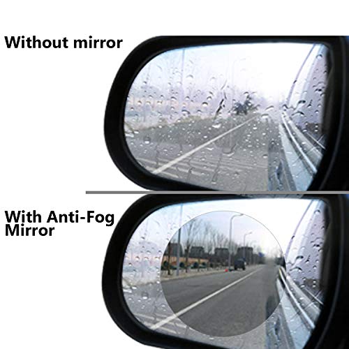 Product Cover Taslar Waterproof Film Rear View Mirror Side View Glass Anti-Fog Anti-Glare Rainproof Film for Universal Car Bus - Pack of 2