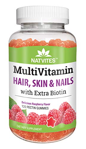 Product Cover Natvites Multivitamin & Hair Skin & Nails with Extra Biotin Pectin Gummies for Adults 120Count