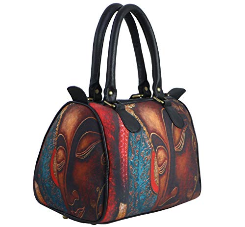 Product Cover bang price Women's Canvas Digital Printed Multipurpose Metallic Buddha Handbag (Multicolour)