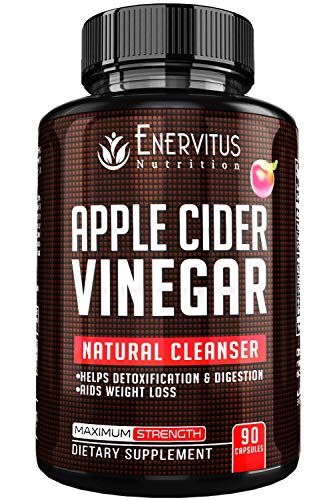 Product Cover Super Strength Apple Cider Vinegar Capsules - 90 ACV Pills with Spirulina, Kelp, Bromelain, Pectin and B6. Promotes Natural Detoxification and Healthy Digestion Fights Inflammation.