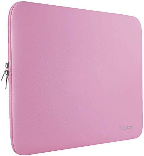 Product Cover Naukay 15.6 Inch Laptop Sleeve,Resistant Neoprene Laptop Sleeve/Notebook Computer Pocket Case/Tablet Briefcase Carrying Bag - (Pink)
