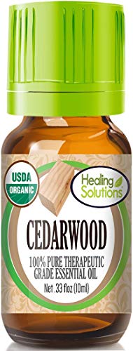 Product Cover Organic Cedarwood Essential Oil (100% Pure - USDA Certified Organic) Best Therapeutic Grade Essential Oil - 10ml