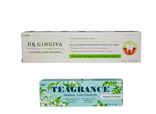 Product Cover One Free 1 OZ Toothpaste Dr. Gingiva Gum Bleeding Treatment, Excellent Results for Gingivitis and Periodontitis, Perfect for Gum Disease, Herbal Toothpaste with Fluoride, 4.25oz 1 Count