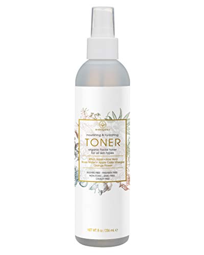 Product Cover Natural & Organic Face Toner Spray - Extra Nourishing & Hydrating Natural Facial Mist with Witch Hazel, Apple Cider Vinegar, Rose Water for Dry, Oily, Acne Prone Skin Balance pH 8oz Era-Organics