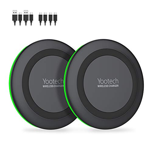 Product Cover Yootech [2 Pack] Wireless Charger,Qi-Certified 10W Max Wireless Charging Pad Compatible with iPhone 11/11 Pro/11 Pro Max/Xs MAX/XR/XS/X/8,Galaxy Note 10/Note 9/S10/S9, AirPods Pro(With 4 USB C Cable)