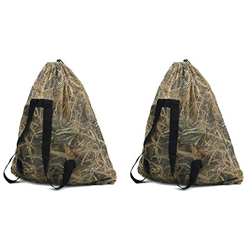 Product Cover Auscamotek Duck Decoy Bags with Camouflage Blind Mesh Goose Turkey Decoy Backpacks Medium(2 Pack)