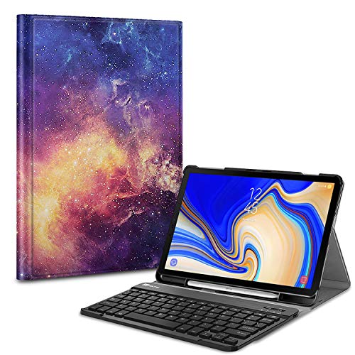 Product Cover Fintie Keyboard Case for Samsung Galaxy Tab S4 10.5 2018 Model SM-T830/T835/T837, Slim Shell Lightweight Stand Cover with Detachable Wireless Bluetooth Keyboard, Galaxy