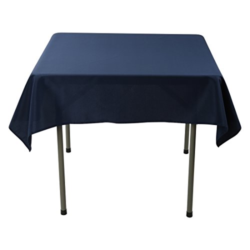 Product Cover Waysle 52 x 52-Inch Square Tablecloth, 100% Polyester Washable Table Cloth for Square or Round Table, Navy Blue