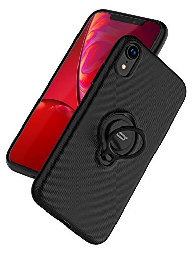 Product Cover DESOF ICONFLANG iPhone XR Case, Ultra-Slim iPhone XR Case Ring Holder Stand Compatible Magnetic Car Mount Cover Case Apple iPhone XR (2018) 6.1 inch - Black