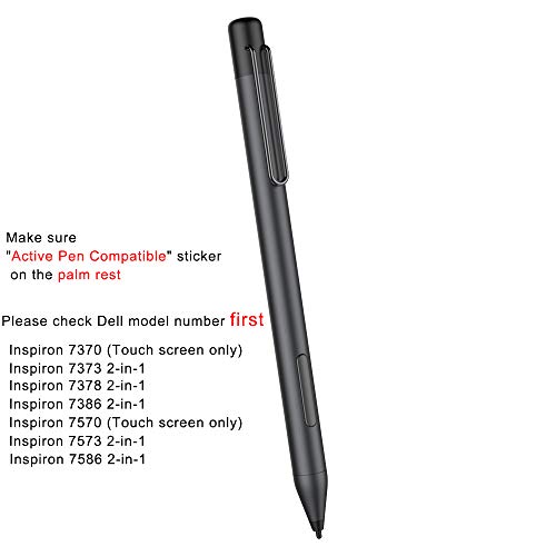 Product Cover Active Stylus Pen, Support for Dell Laptop with Active Pen Compatible Sticker, Inspiron 7370 7570, Inspiron 7373 7378 7386 7573 7586 2-in-1, MPP Inking Mode (Indigo Black)