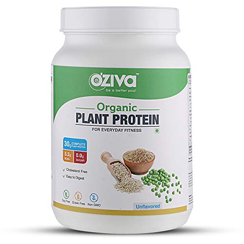 Product Cover OZiva Organic Plant Protein, 1kg, Unflavored (30g Protein, Organic Pea Protein Isolate + Organic Brown Rice Protein, Soy Free)