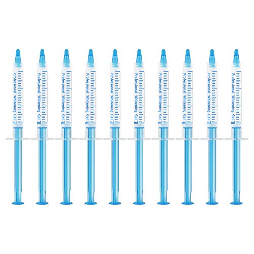 Product Cover EZGO 10 Pack Teeth Whitening Gel Refills 22% Bleaching Gel, No Sensitive Teeth Whitener, Great for Sensitive Tooth Whitening, Works with Teeth Whitening LED Light and Tray (10X 3ML)