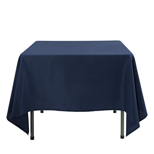 Product Cover Waysle 70 x 70-Inch Square Tablecloth, 100% Polyester Washable Table Cloth for Square or Round Table, Navy Blue