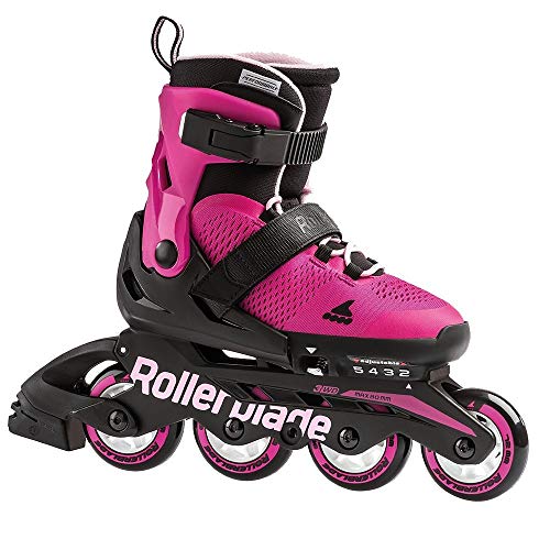 Product Cover Rollerblade Microblade Girl's Adjustable Fitness Inline Skate, Pink and Bubble Gum, Junior, Youth Performance Inline Skates