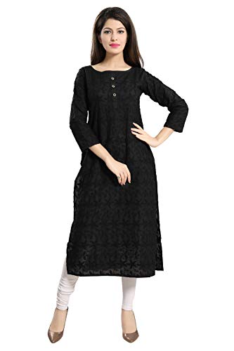 Product Cover QUEEN SHIELD Women's Formal & Casual Cotton Chikan Black Kurti for All Plus Size and Small Size (34 to 56)