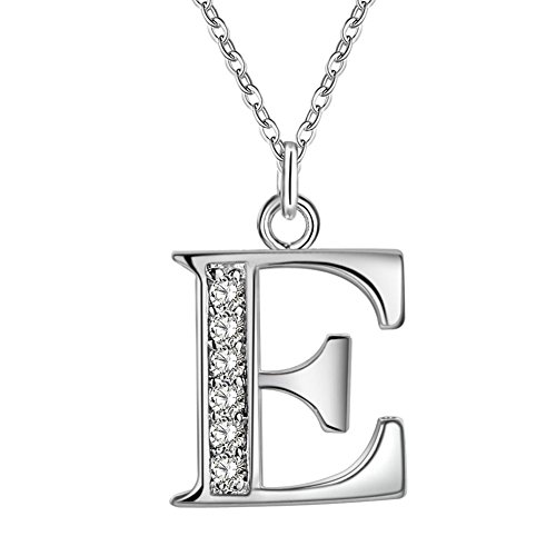 Product Cover Academyus Simple Shiny Zircon 26 English Letters Pendant Women Men Necklaces Jewelry Gift E