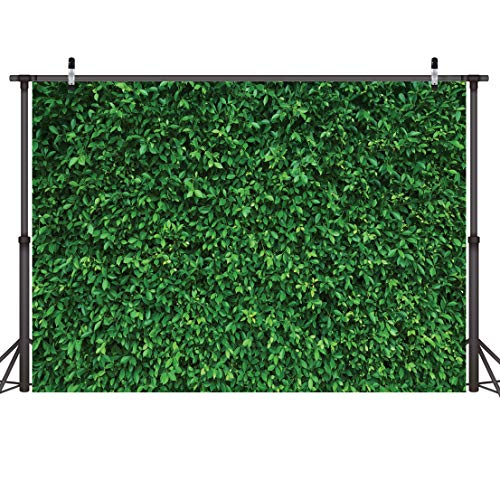 Product Cover LYWYGG 7x5FT Green Leaves Photography Backdrops Mmicrofiber Nature Backdrop Birthday Background for Birthday Party Seamless Photo Booth Prop Backdrop CP-87