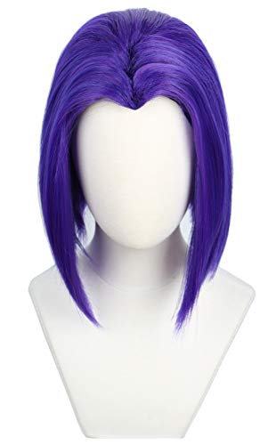 Product Cover Codeven Short Purple Hair Wigs Halloween Costume Cosplay Wig for Women