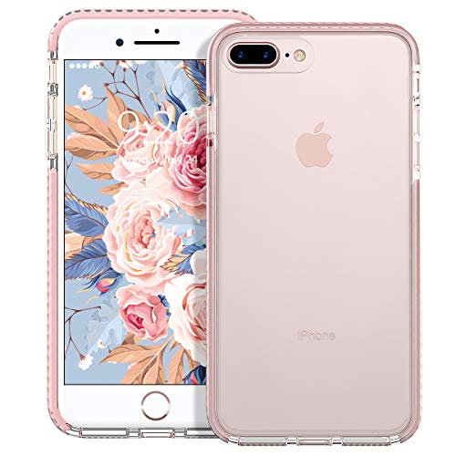 Product Cover MATEPROX iPhone 8 Plus Case iPhone 7 Plus Case Clear Shield Heavy Duty Anti-Yellow Anti-Scratch Shockproof Cover Compatible with iPhone 8p/7p (Pink)