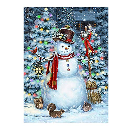 Product Cover Winter Snowman Christmas Tree Garden Flag Snow Snowflakes Double Sided Flags House 28
