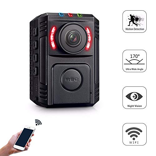 Product Cover Body Cameras for Law Enforcement - Body Cameras with Night Vision - Small Police Body Camera - HD 1080P Motion Detection - Mini Body Worn Camera - WiFi Wireless Security Personal Camera with Phone App
