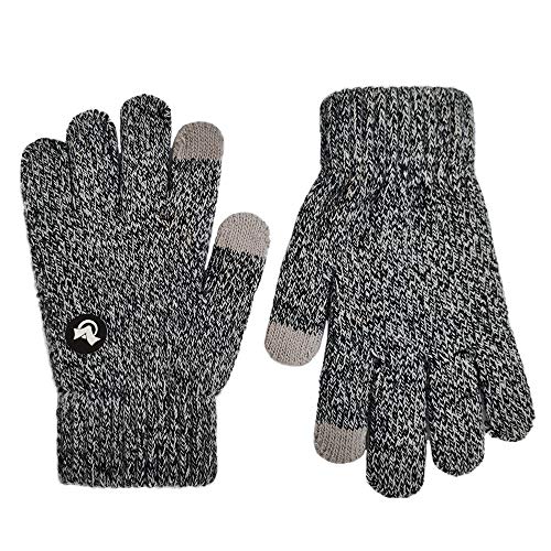 Product Cover LETHMIK Mix Knit Touchscreen Gloves,Kids Texting Winter Cold Weather Gloves for Boys&Girls Black