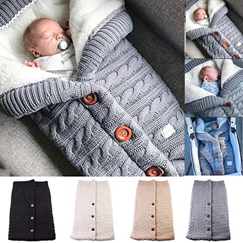 Product Cover Newborn Baby Swaddle Blanket Fleece Stroller Wrap Nap Blanket Plus Velvet,Baby Kids Toddler Thick Knit Soft Warm Blanket Swaddle Sleeping Bag Stroller Sack