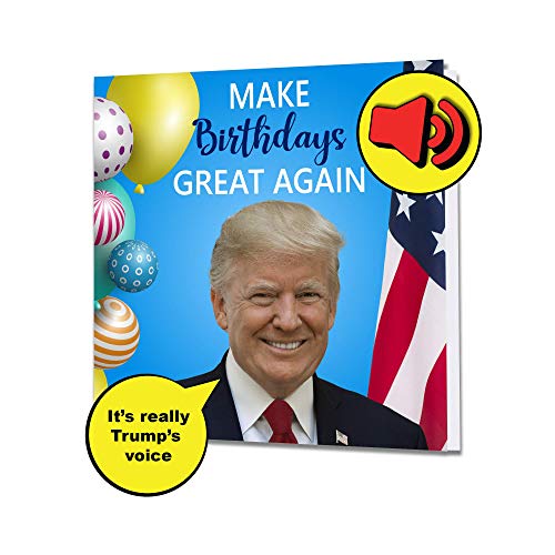 Product Cover Singing President Trump Birthday Greeting Card - Real Voice - Funny Patriotic Donald Birthday Anniversary 4th July Mothers Day Gifts for Men Dad Mom Husband Wife Dad Brother Sister Presents
