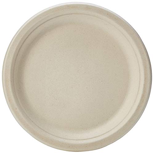 Product Cover AmazonBasics Compostable Plate, 9-Inches, Kraft, 500-Count
