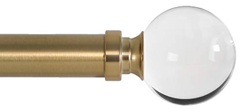 Product Cover Ivilon Drapery Treatment Window Curtain Rod - Acrylic Ball 1 inch Pole. 72 to 144 Inch. Warm Gold
