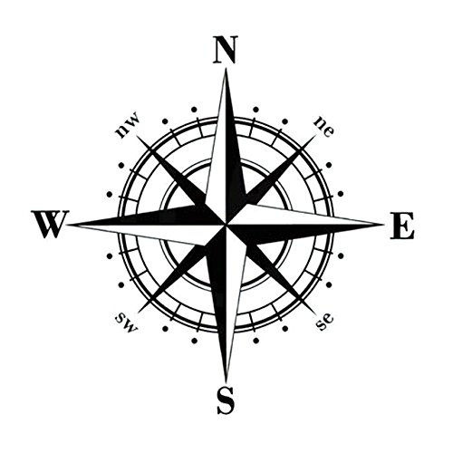 Product Cover ARWY 15cm*15cm Art Design Vinyl NSWE Compass Car Stickers Decals Black S6-3505