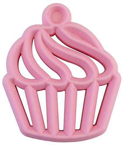 Product Cover Itzy Ritzy Silicone Baby Teether - BPA-Free Infant Teether with Easy-to-Hold Design and Textured Back Side to Massage and Soothe Sore, Swollen Gums, Cupcake