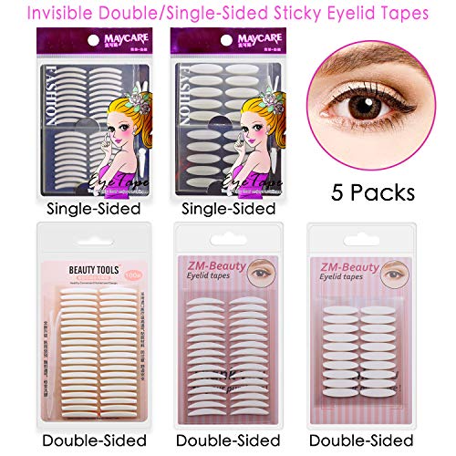 Product Cover 5 Packs Natural Invisible Single/Double Side Eyelid Tapes Stickers, Medical-use Fiber Eyelid Strips, Instant lift Eye Lid Without Surgery, Perfect for Hooded, Droopy, Uneven, Mono-eyelids