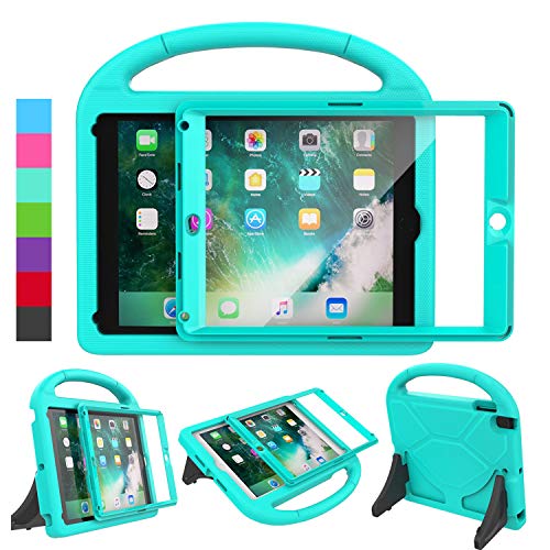 Product Cover LEDNICEKER Kids Case for iPad 9.7 2018/2017 - Built-in Screen Protector Shockproof Handle Friendly Foldable Stand Kids Case for iPad 9.7 2017/2018 (ipad 5&6) - Turquoise