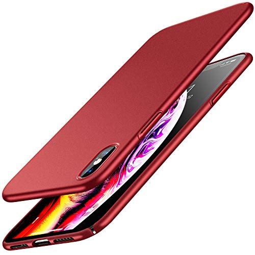 Product Cover RANVOO iPhone Xs Case, Slim Fit Ultra Thin Hard Plastic Matte Minimalist Basic Cover Anti-Scratch Anti-Fingerprint Case Only for iPhone Xs 5.8 inch (2018), Red