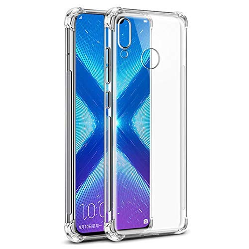 Product Cover Tarkan Shock Proof Protective Soft Transparent Back Case Cover for Honor 8X [Bumper Corners with Air Cushion Technology] Crystal Clear