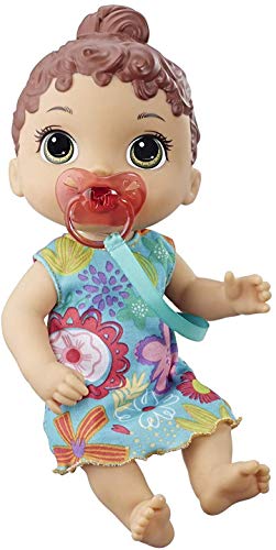 Product Cover Baby Alive Baby Lil Sounds: Interactive Brown Hair Baby Doll for Girls & Boys Ages 3 & Up, Makes 10 Sound Effects, Including Giggles, Cries, Baby Doll with Pacifier