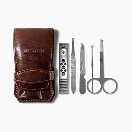 Product Cover Manscaped The Shears Stainless Steel Men's Nail Kit, Fingernail Clippers, Travel Manicure Set, 5-Piece Luxury Men's Grooming Kit
