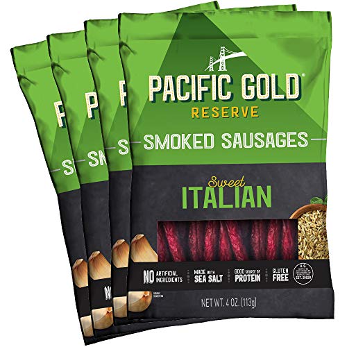 Product Cover Pacific Gold Reserve Sweet Italian Smoked Sausages, 4 Ounce (Pack of 4)