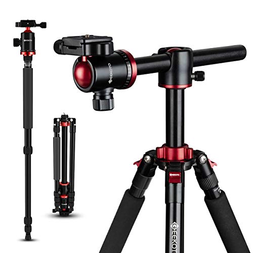 Product Cover GEEKOTO Tripod Camera, Tripod for DSLR, Compact 75'' Aluminum Alloy Tripod with 360 Degree Ball Head, Professional Horizontal Tripod for Travel & Work