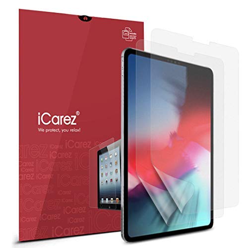 Product Cover iCarez (Updated Version [Anti-Glare] Matte Screen Protector for Apple 12.9-inch iPad Pro 12.9 2018 [2-Pack] Premium PET Film (Not Glass) Easy to Install (Compatible with Face ID)