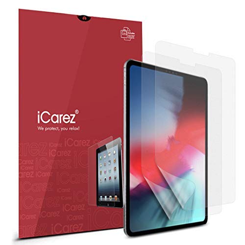 Product Cover iCarez (Updated Version [Anti-Glare] Matte Screen Protector for Apple 11-inch iPad Pro 11 2018 [2-Pack] Premium PET Film (Not Glass) Easy to Install (Compatible with Face ID and Apple Pencil)