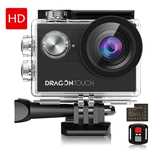 Product Cover Dragon Touch 4K EIS Action Camera 16MP Vision 4 Support External Mic Underwater Camera Remote Control WiFi Sports Camera with 2 Batteries and Mounting Accessories Kit