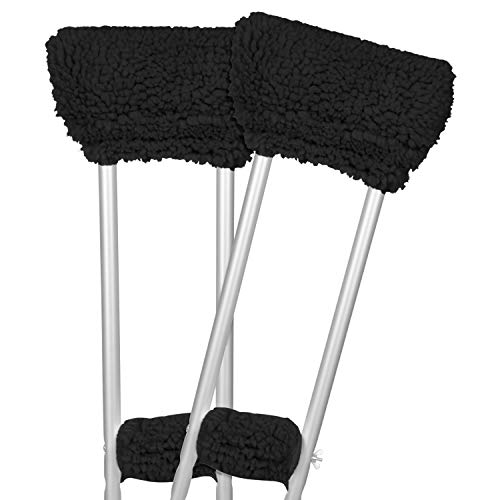 Product Cover Vive Sheepskin Crutch Pads - Padding for Walking Arm Crutches - Universal Underarm Padded Forearm Handle Pillow Covers for Hand Grips - Soft Foam Armpit Bariatric Accessories for Adults, Kids (1 Pair)