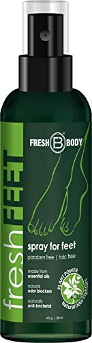 Product Cover FRESH FEET by Fresh Body 4 oz Spray by the trusted Creator of Fresh Balls! Natural Anti-Bacterial Odor Fighting Protection Spray with Essential Oils for Feet & Shoes! (1 Pack)